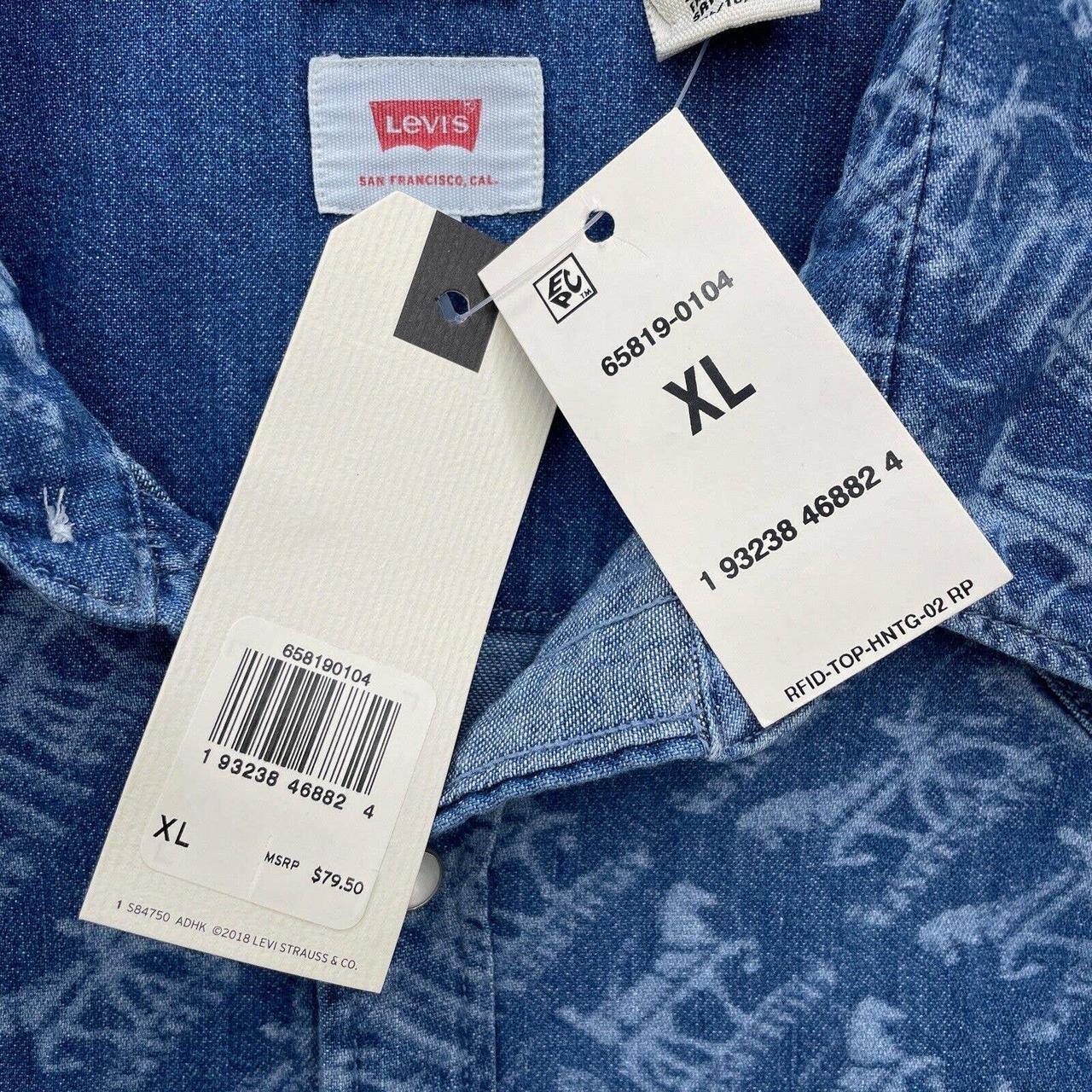 Levi’s Classic Casual Denim Printed Sawtooth Western Shirt 0104
