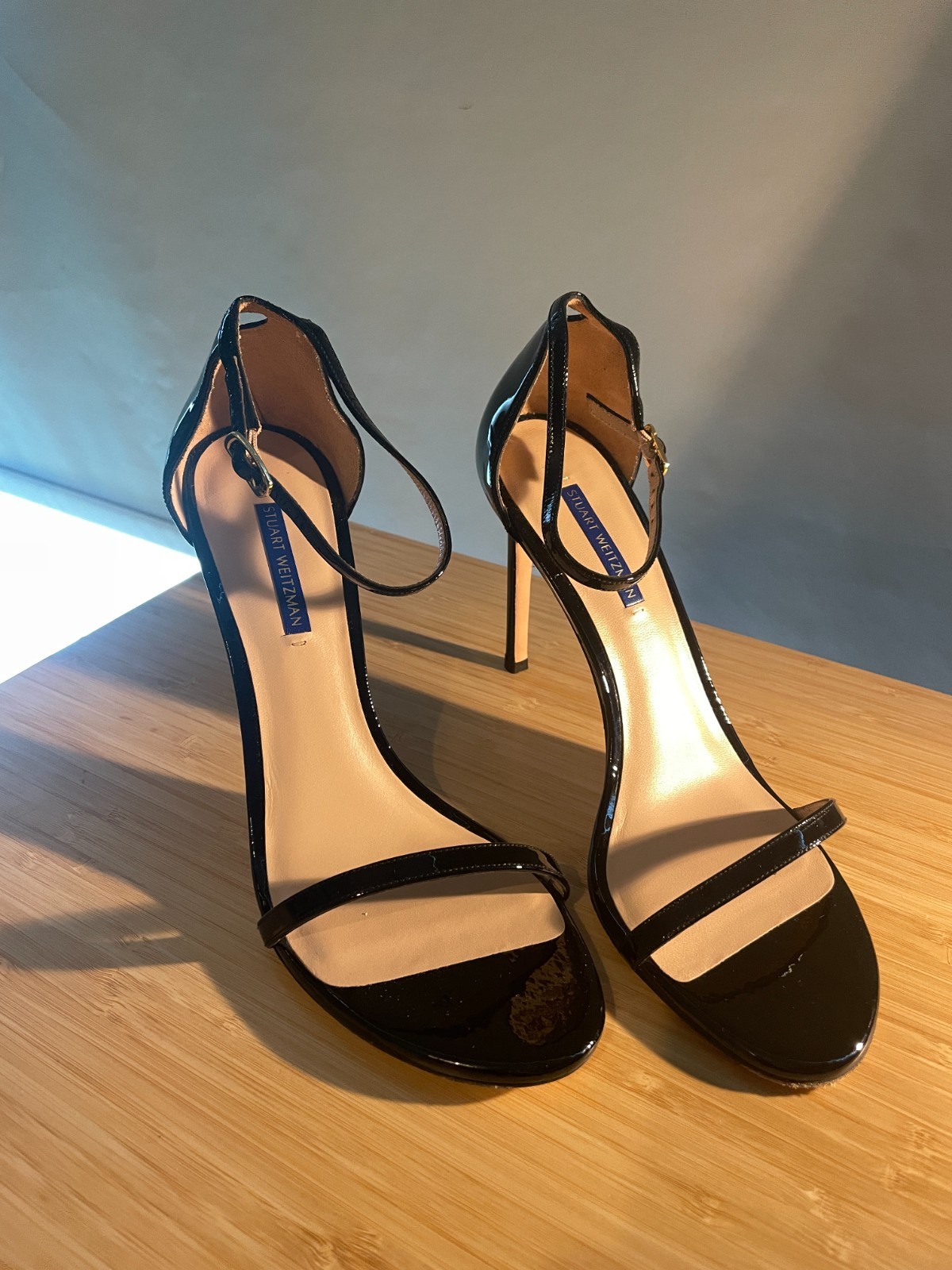 Stuart Weitzman Nudistsong US10.5 Black Patent Leather MSRP $500CAD New W/O Box