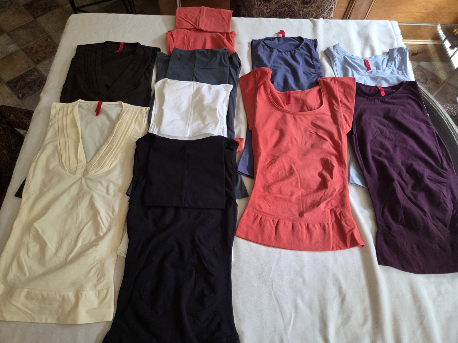 Lot of TEN (10!) Spanx Lightweight Stretch Tops Color & Style Variety Medium