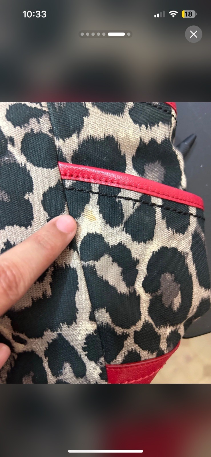 Coach Leopard Print Red And Black Shoulder Bag Purse