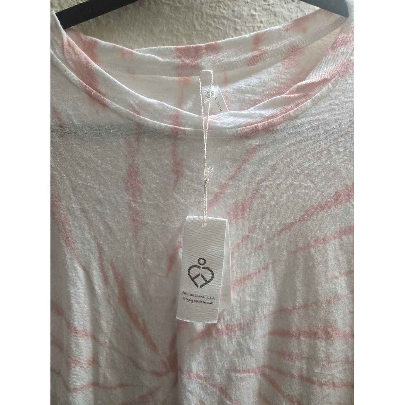 White and Pink Swirl Tie-Dye Short Sleeve Tee NWT.