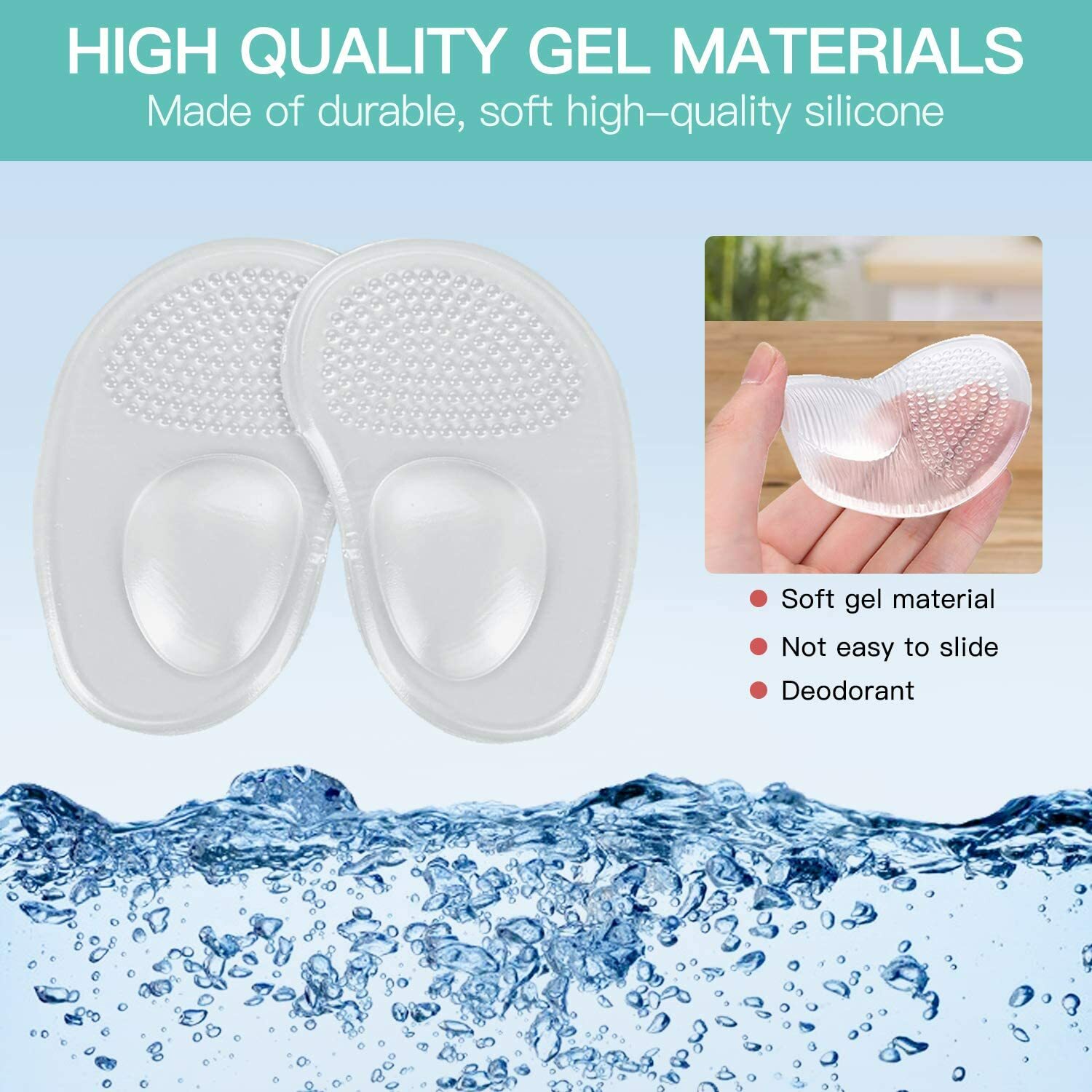 LAISCO 3 Pairs Ball of Foot Cushions for Women Metatarsal Pads Shoe Inserts