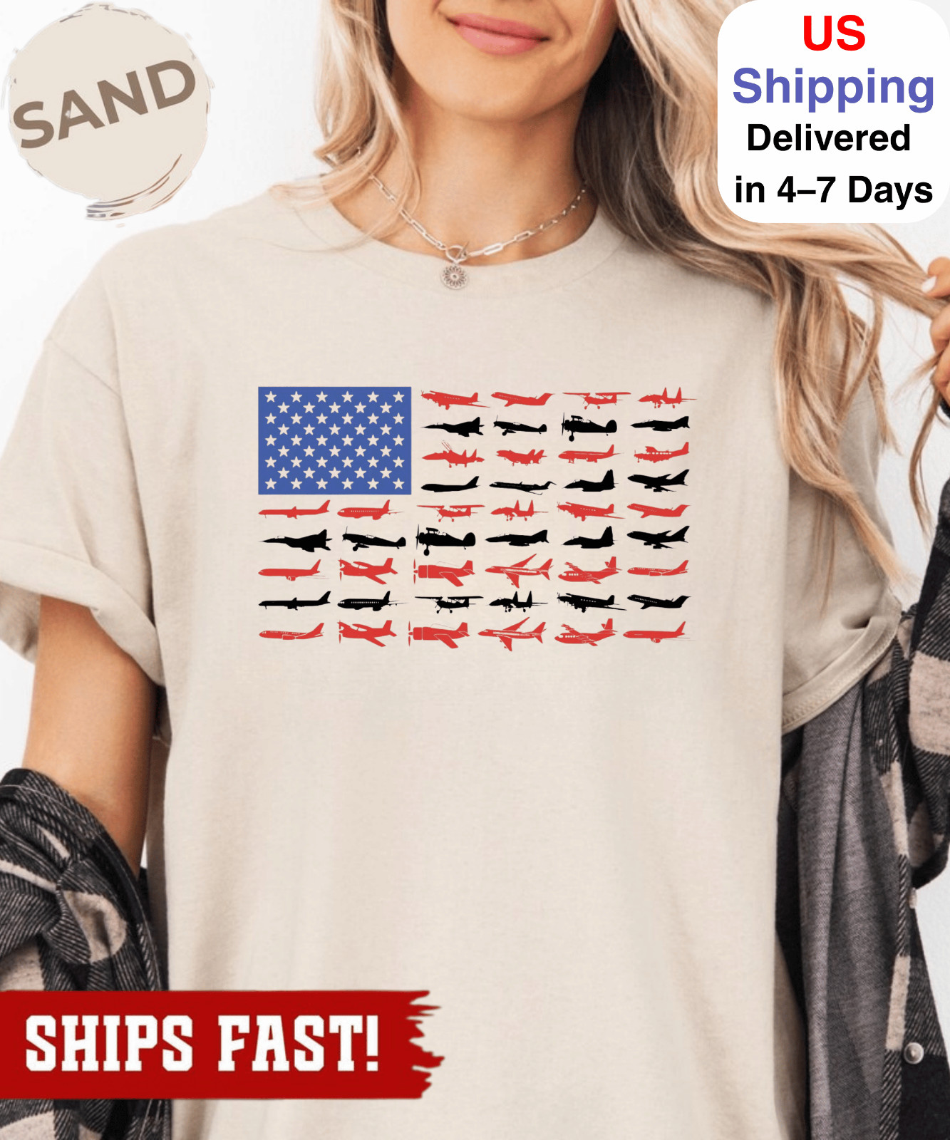 American Flag Airplanes Shirt: Patriotic Aviation Gift, 4th Of July Tee, Indepen