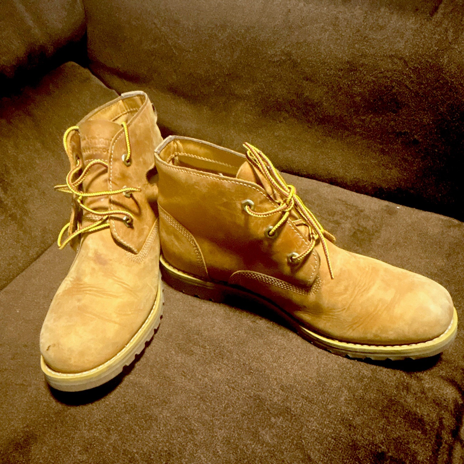 Timberland Men’s Brown Leather Chukka Ankle Boots Round Toe Lace-Up Sz 10