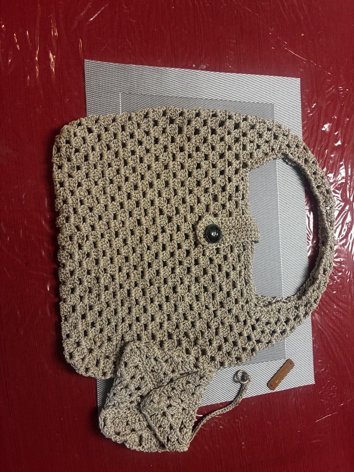 Handcrafted Crocheted Hobo Bag with Matching Pouch Neutral Everyday Purse Set