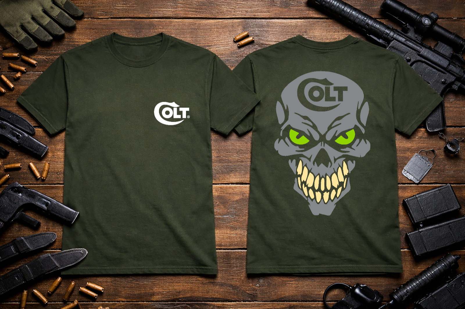Colt Skull T-Shirt Heavyweight S M L XL 2XL 3XL 4XL 5XL