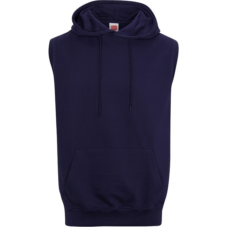 Mens Workout Hoodie Sleeveless Muscle Tank Top Gym Pullover Hooded Sweatshirt