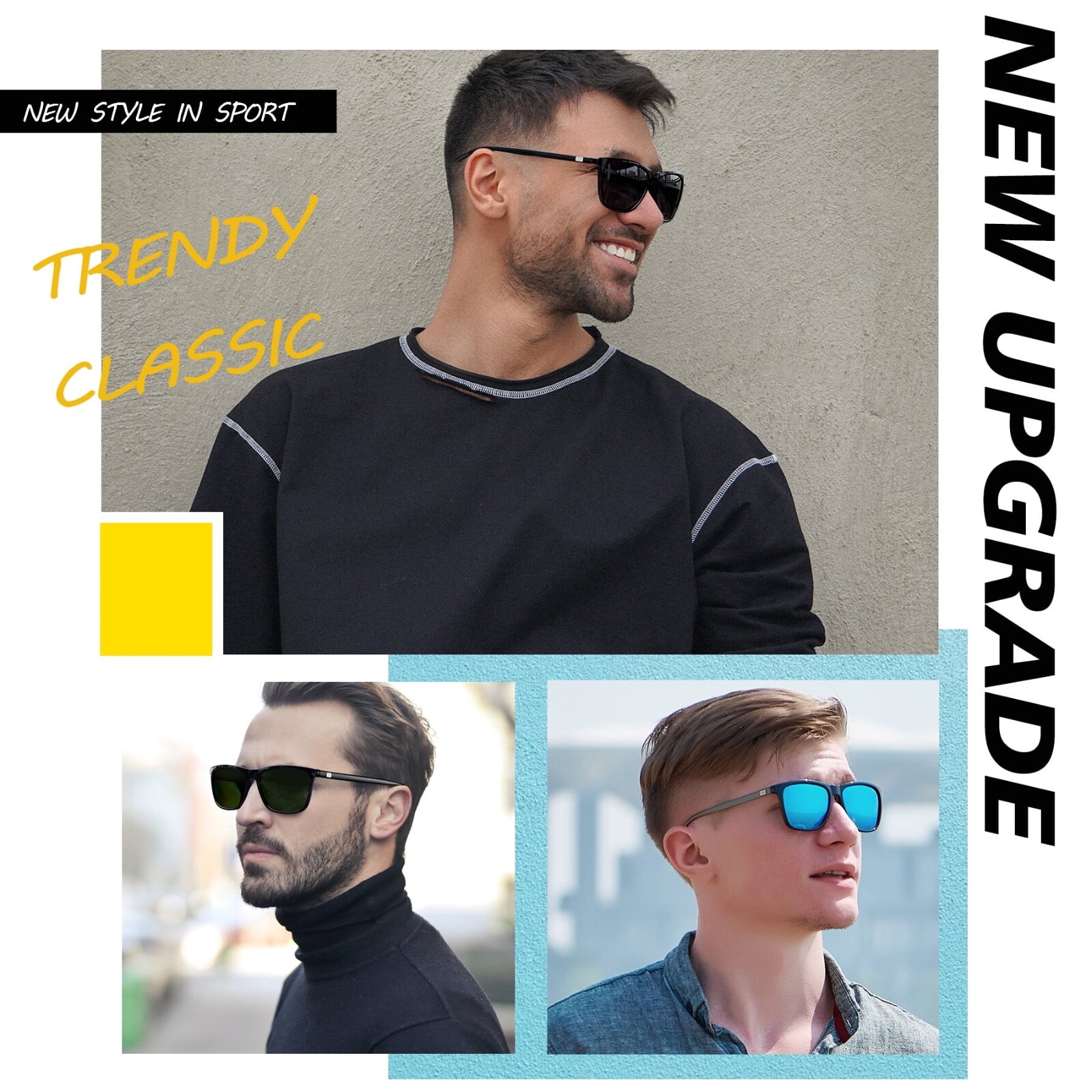 Square Sunglasses for Men Women Outdoor Sports Driving Glasses Golfing Outdoor