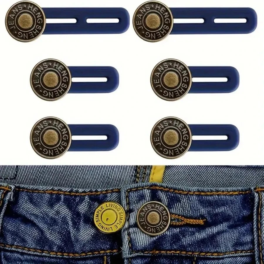 6PCS Jeans Button Extender Adjustable Waist Extender for Men Women Pants
