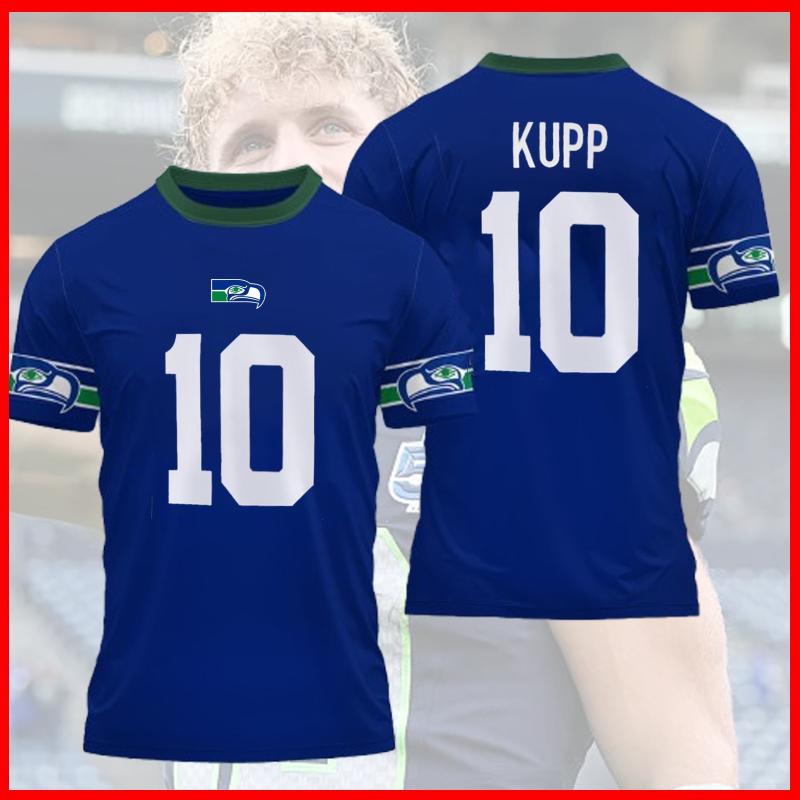 SALE 30%!!! Cooper Kupp #10 Seattle Football 2026 Player Name & Number AOP Fan