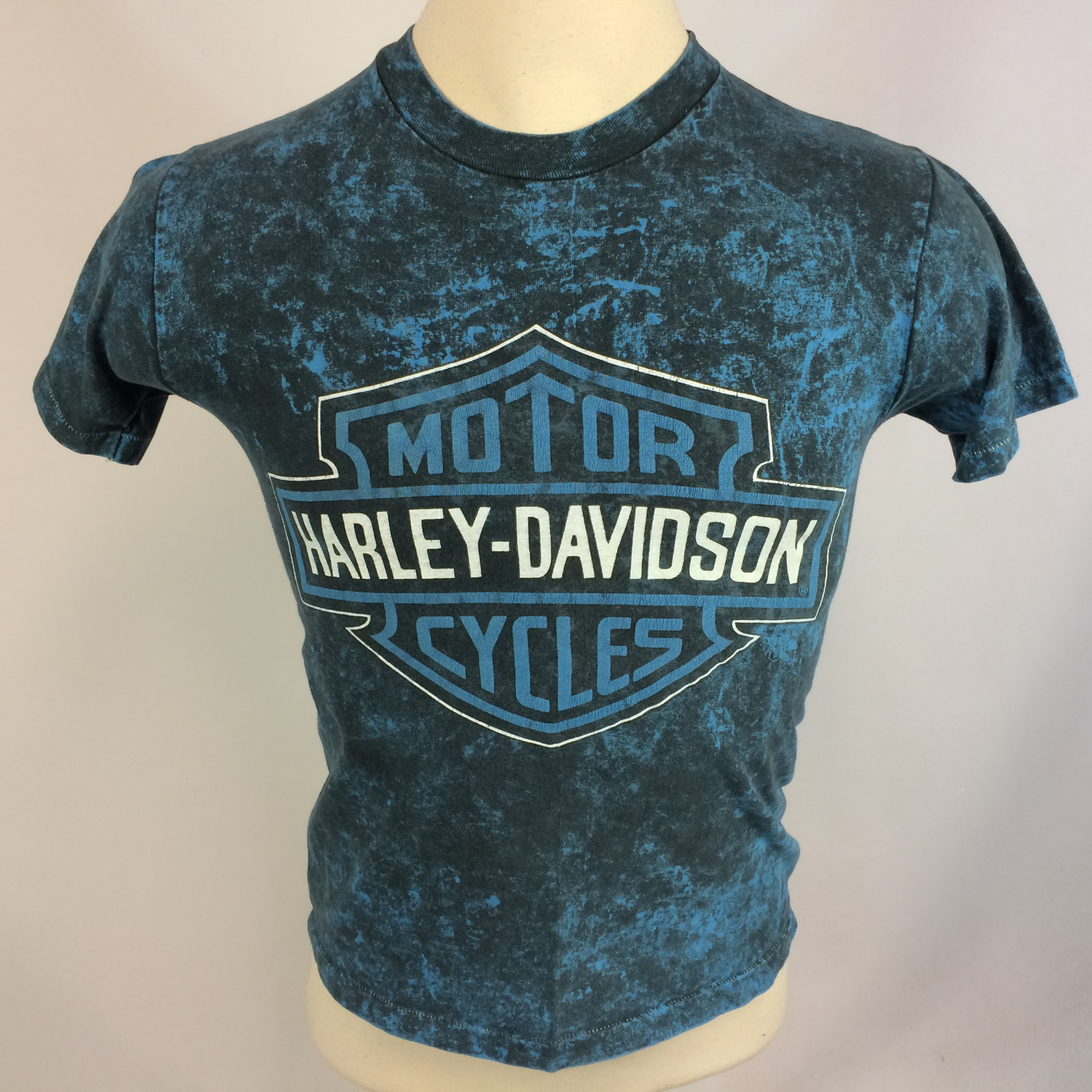 Vintage 80s 90s Acid Wash Tie Dye Harley Davidson Motorcycle T Shirt Surf Coast
