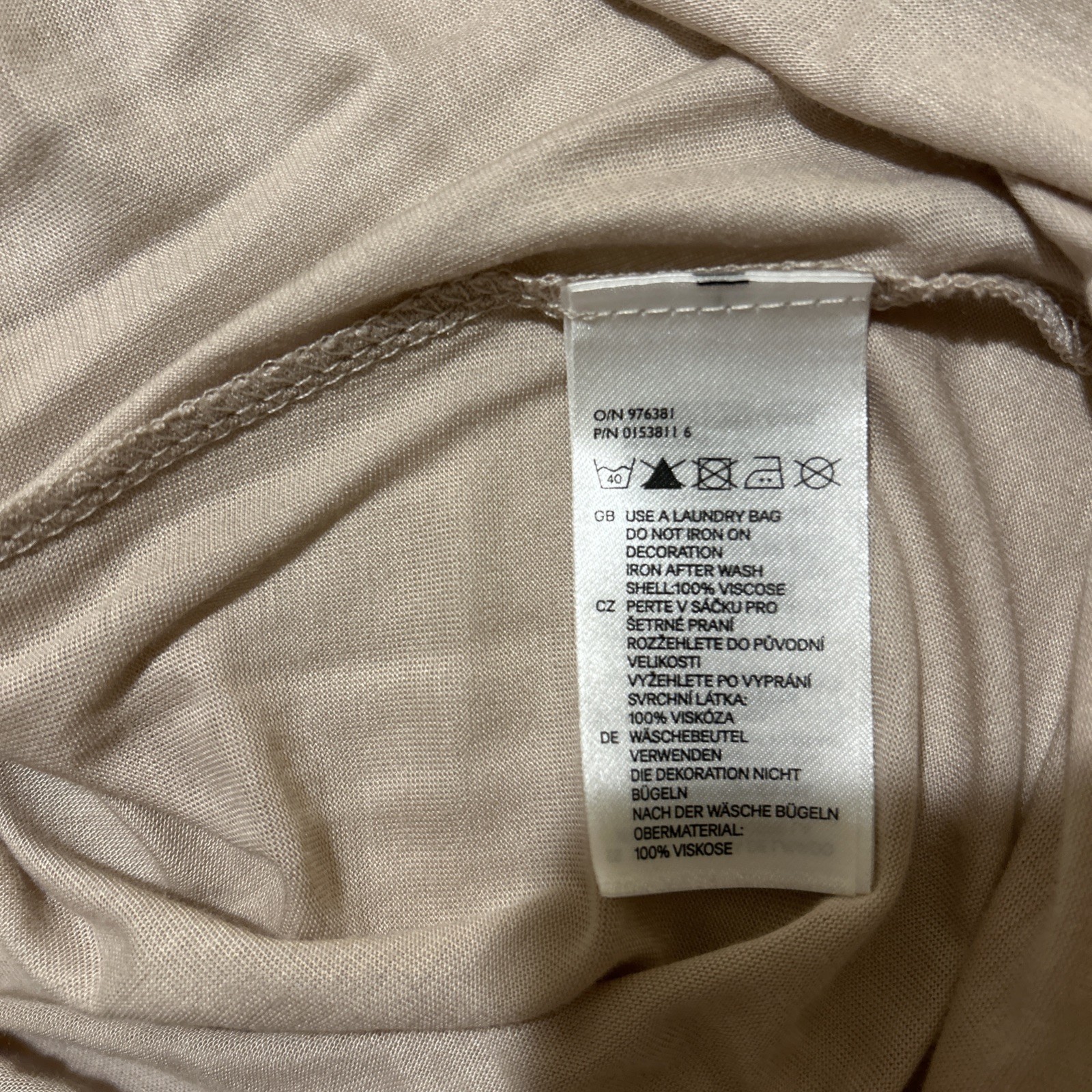 H & M Beige Beaded Sleeveless Top Size L
