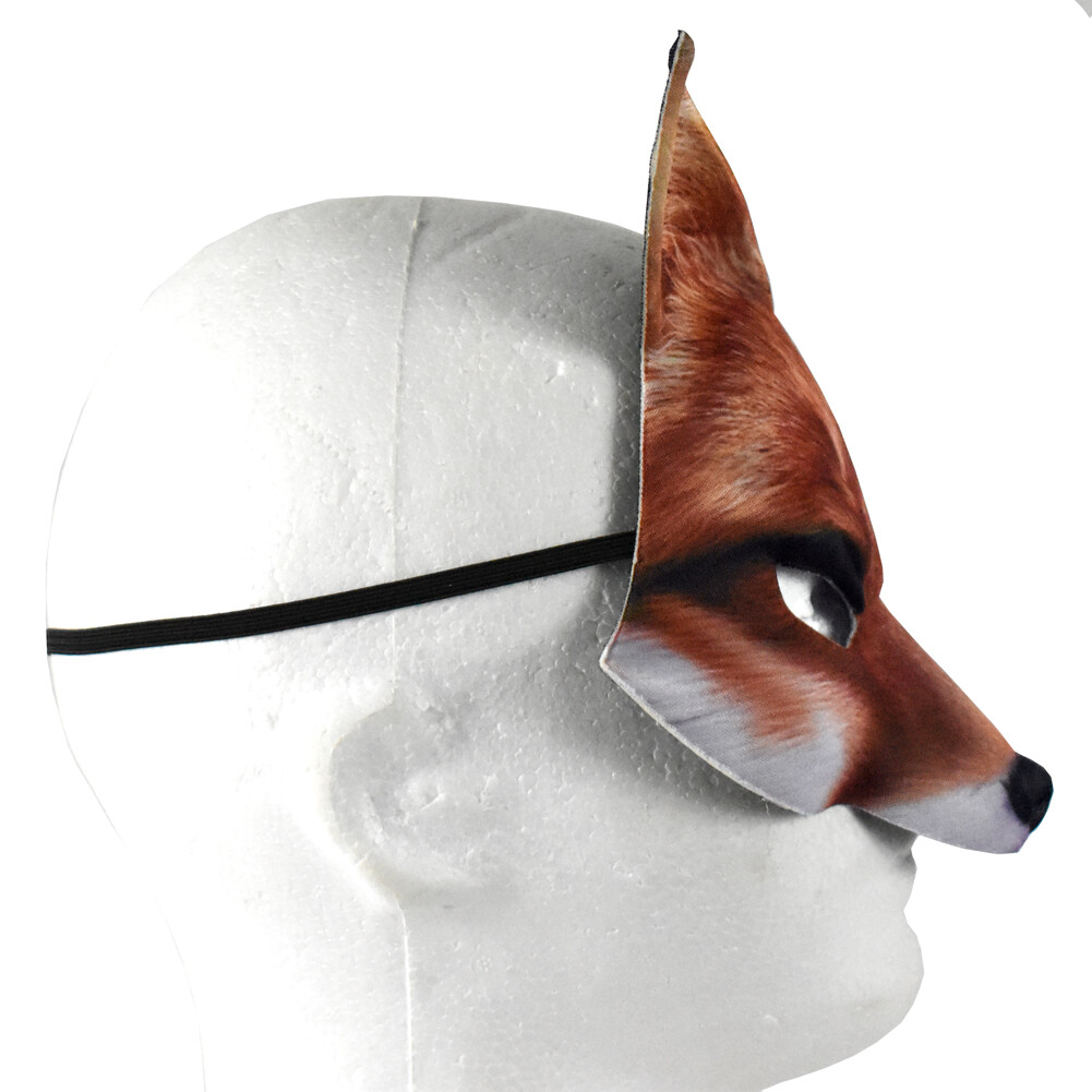 Adult Foam Realistic Printed Wild Animal Costume Mask Accessory Fox Brown
