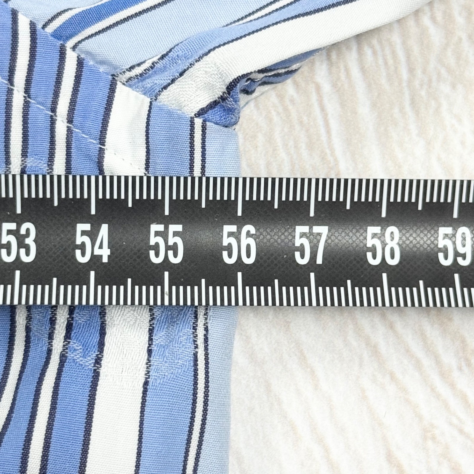 ETRO Milano Men’s Slim Fit Striped Paisley White Blue Cotton Dress Shirt 42