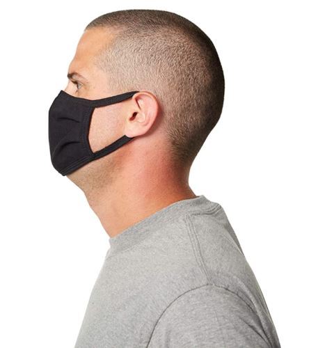 5 Pack Breathable Hanes Black Soft Cotton Reusable Protective Face Mask Cover