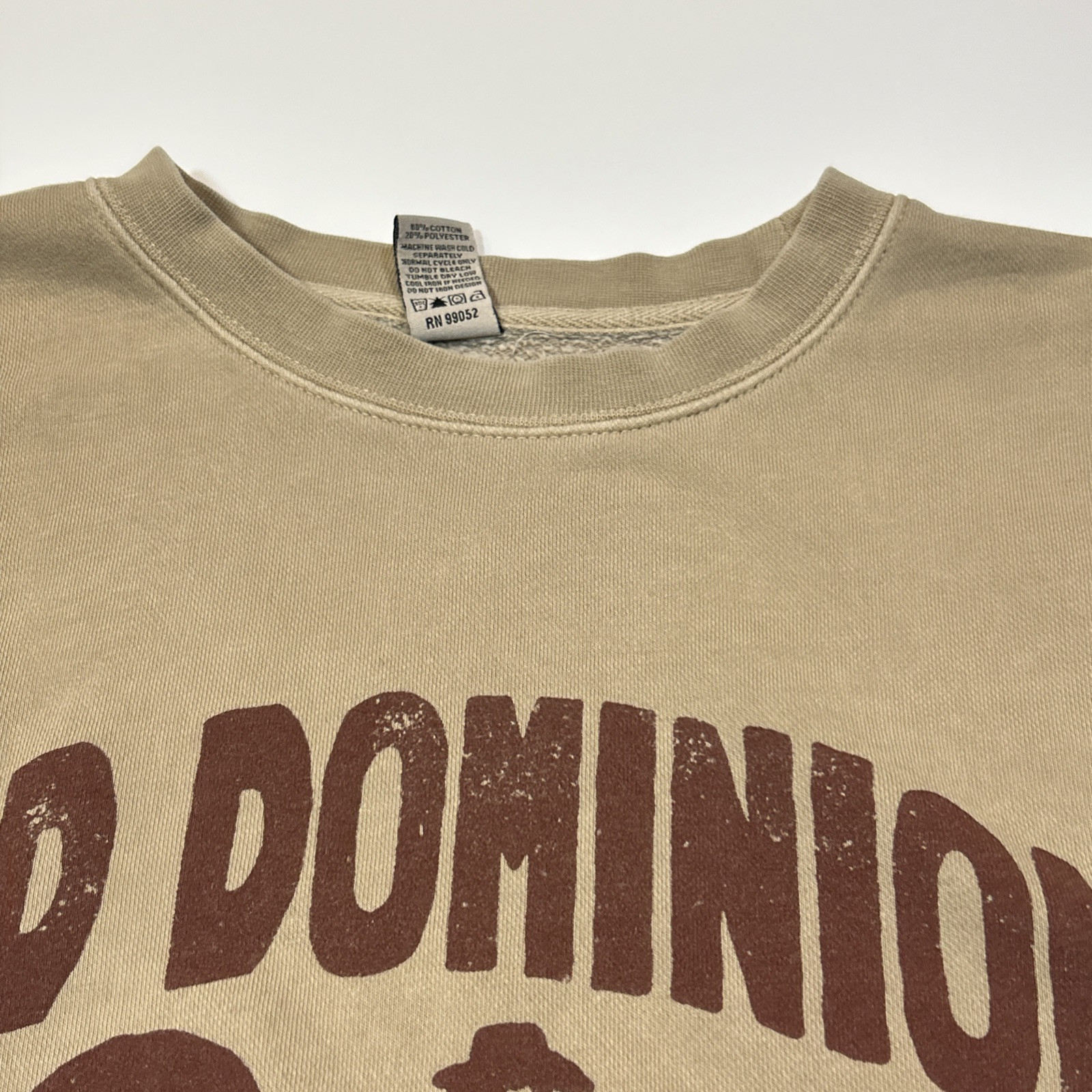 Old Dominion Mens Sweatshirt Large Beige No Bad Vibes World Tour Double Sided