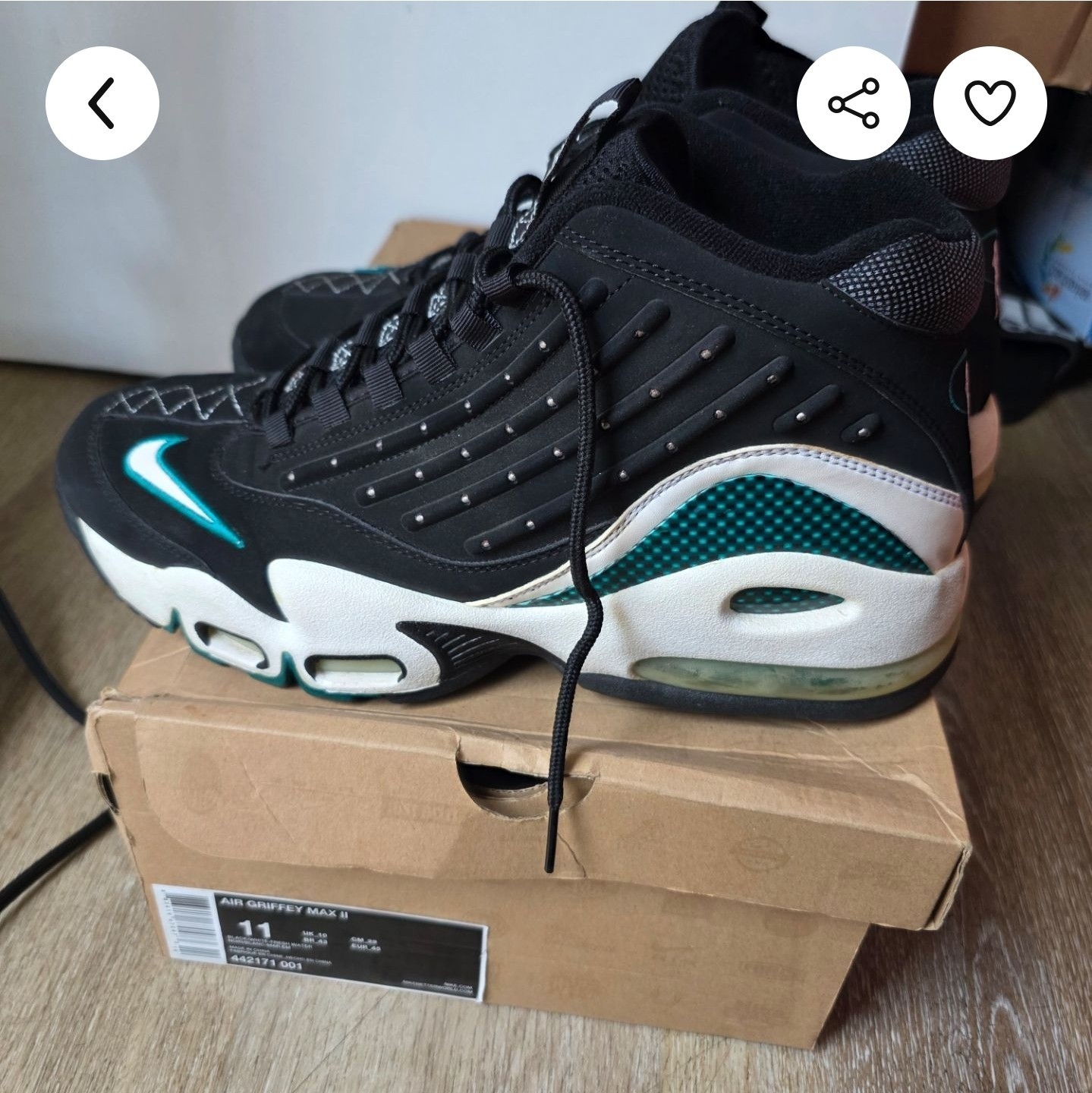 Nike Air Griffey Max 2 Fresh Water Black/White Mid Top Cushioned 442171-001