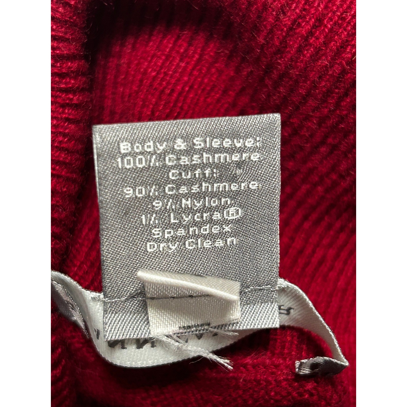 Ann Taylor Cashmere Turtleneck Sweater Red Large Long Sleeve Ribbed Knit