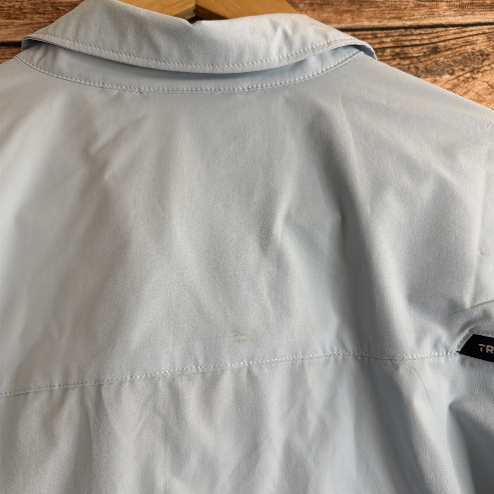 TRUEWERK CLOUD Mens XL Snap Front L/S Workwear Chest Pockets LIGHT BLUE Shirt