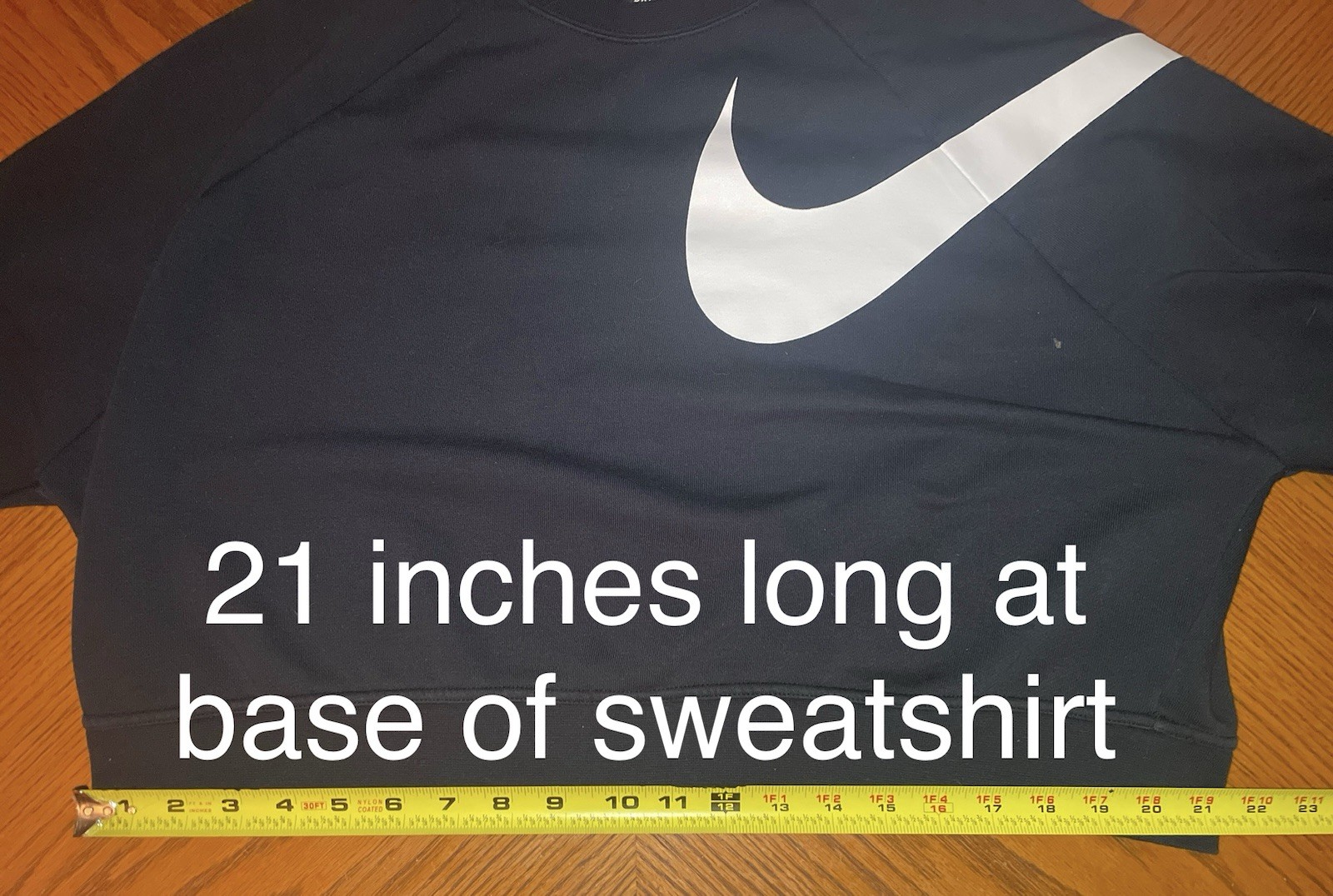 Nike Dri Fit Women’s Cropped Black Sweatshirt Loose Fit, Size L, NWT