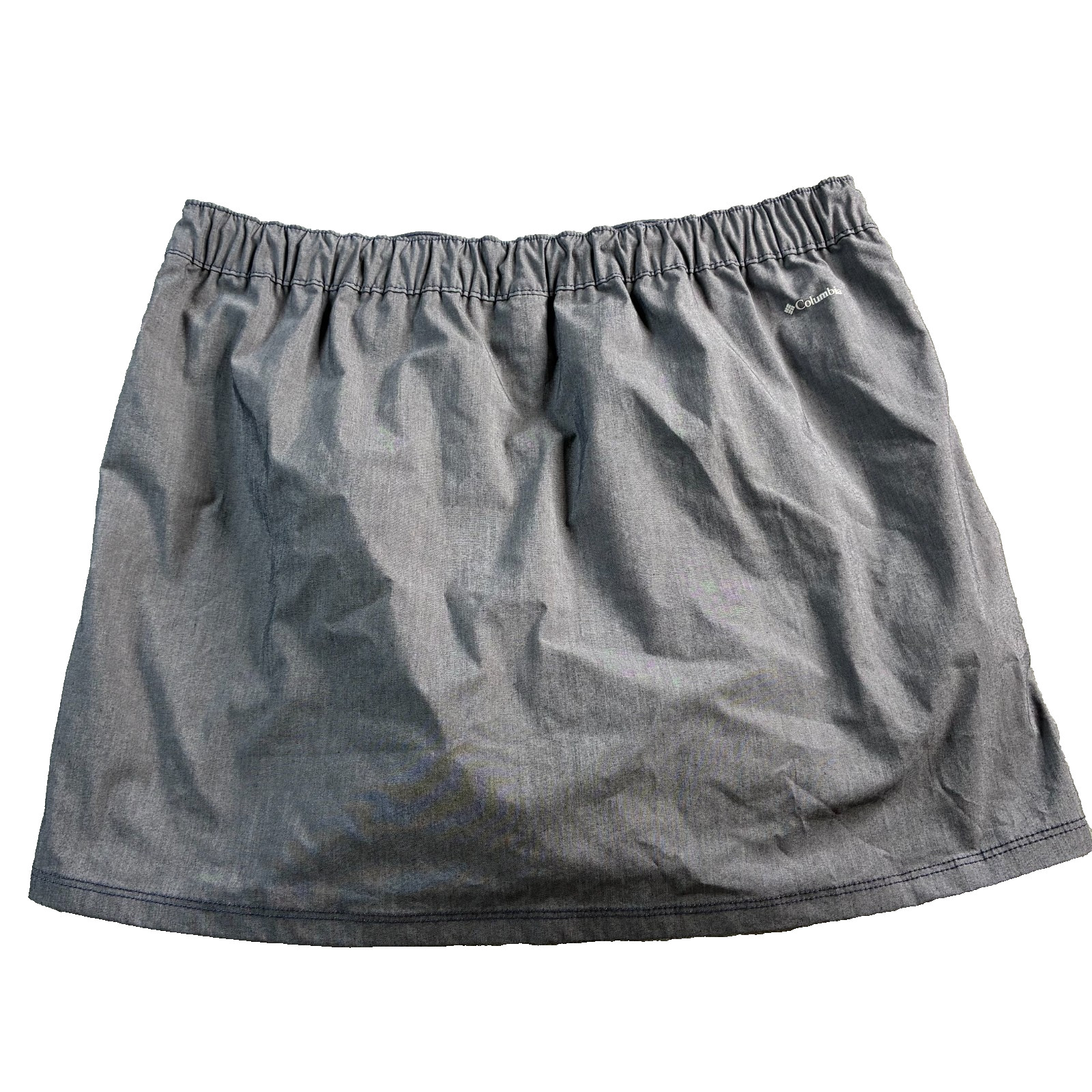 Columbia Womens Skort Blueish Gray Elastic Waist Longer Days Size 14 Omni Shield