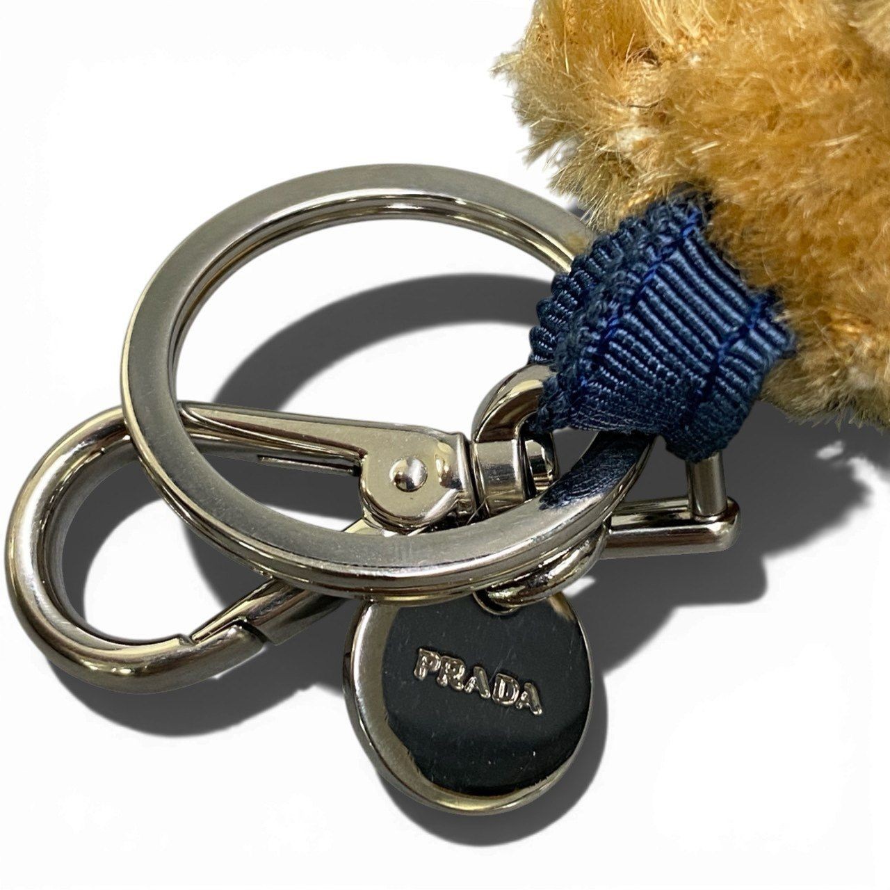 b15 PRADA Knit Bear Keychain Keyring Bag Charm Blue Unisex ta1