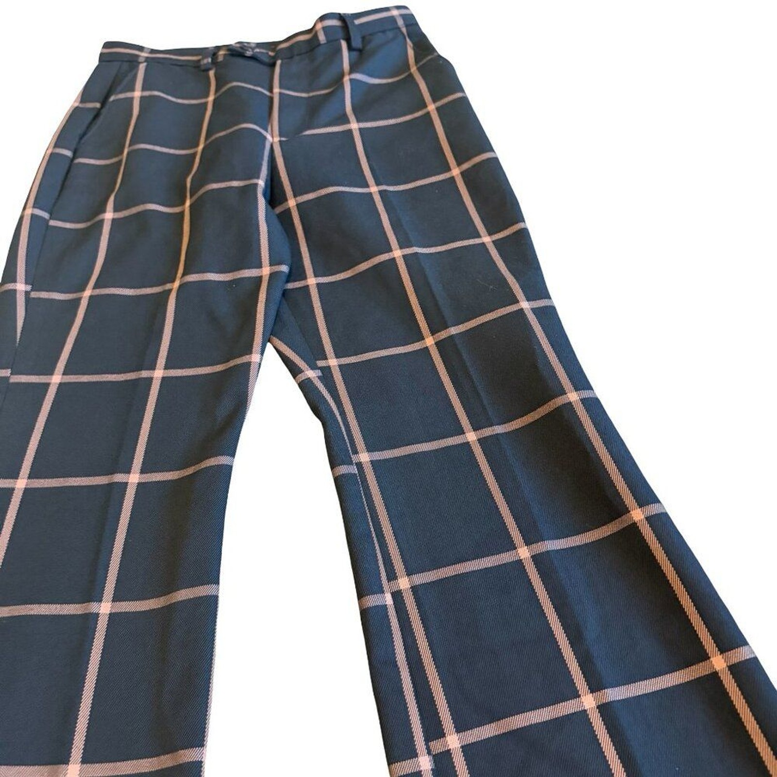 Levi’s Wool Blend Math Club Flare Black Checker Print Pants Slacks Trousers 29