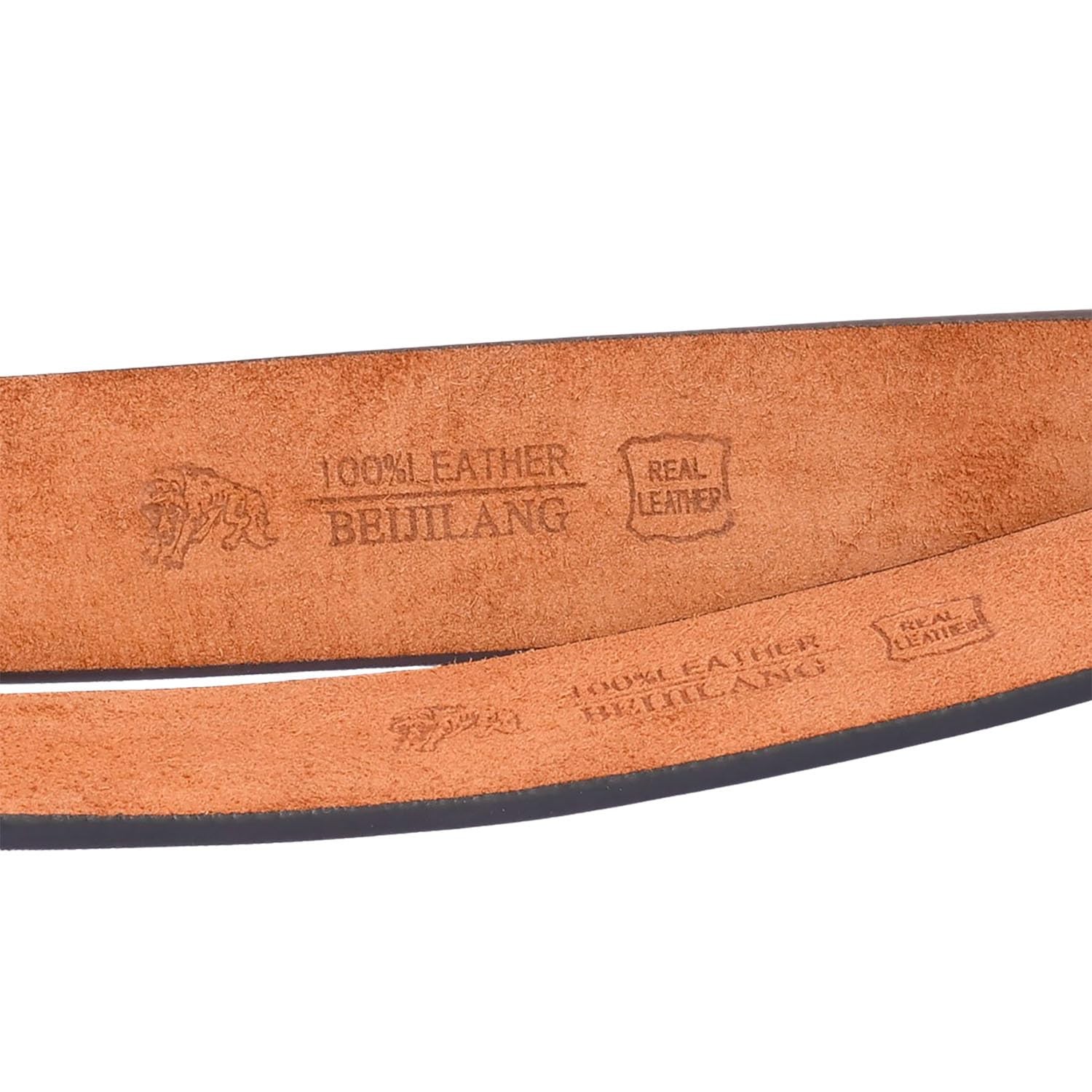 Men’s Genuine Leather Belt – 3.8cm Wide Adjustable Cowhide with Premium Alloy…