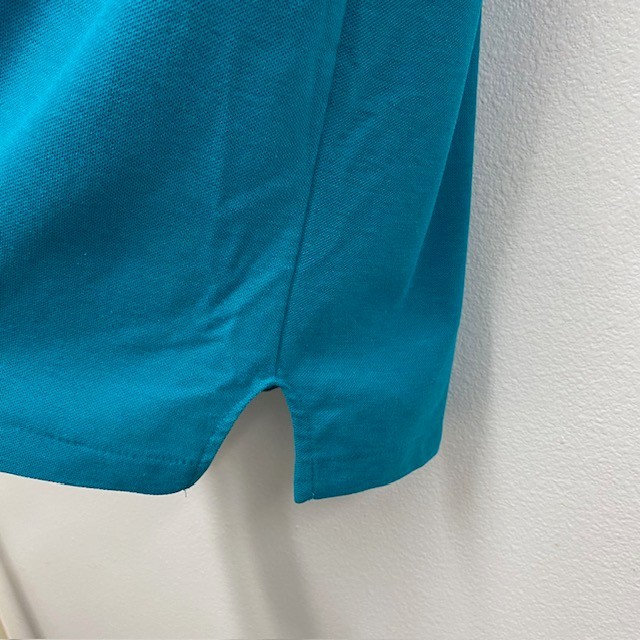 Vintage 90s Le Tigre Men’s L Blue/Green Cotton Blend Button Polo Tiger