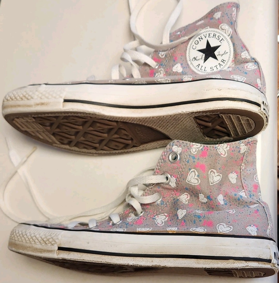 Converse Chuck Taylor All Star High Top Shoes W 8 M 6 Tie Dye Hearts AOP 112464F