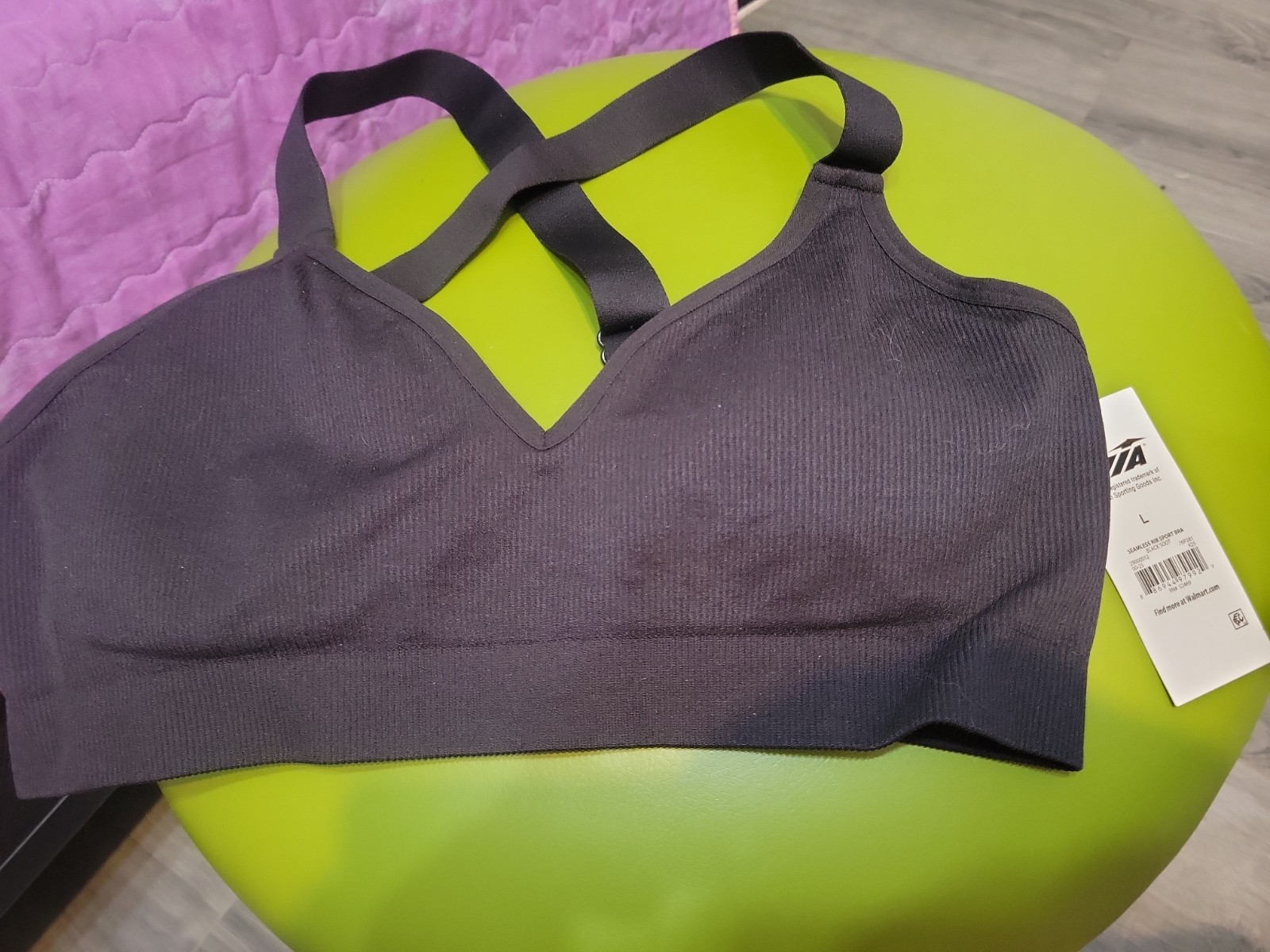 Avia Blaxk Seamlessnrib Sports Bra Large New