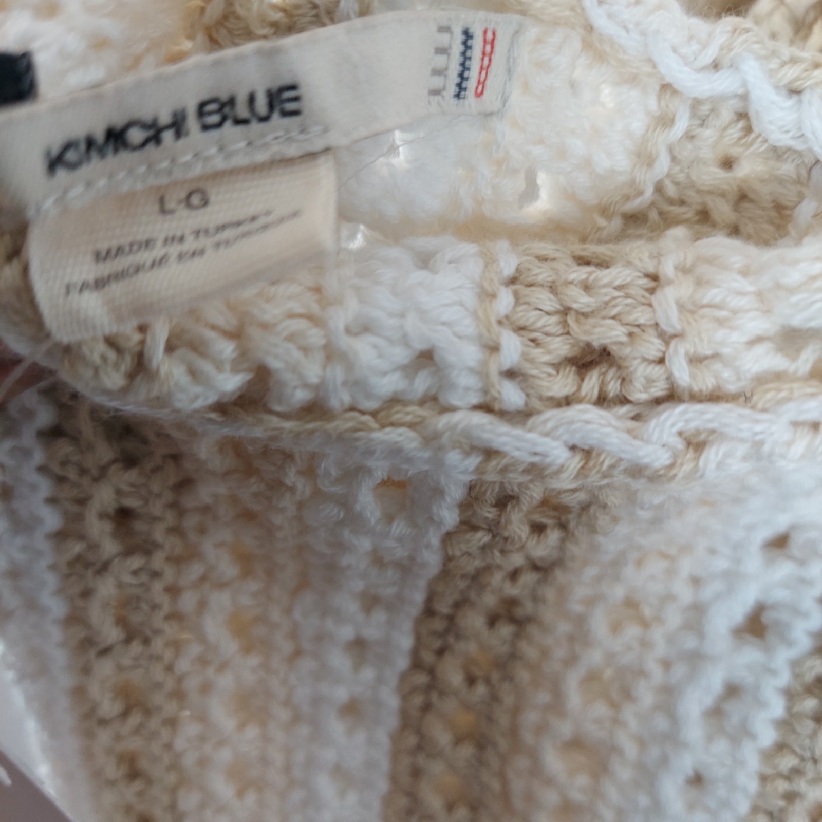 Kimchi Blue for Urban Outfitters Striped Crochet Halter Tank Top Tie Closure