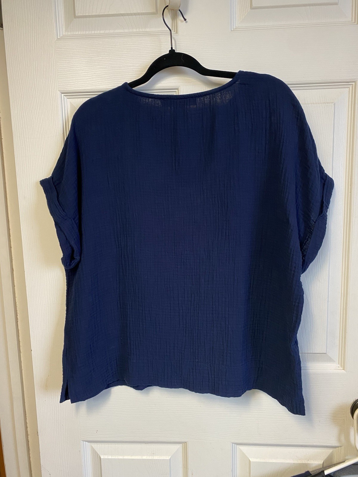 NWT SIZE XL Gloria Vanderbilt Women’s Cotton Gauze Pullover Short Sleeve Top