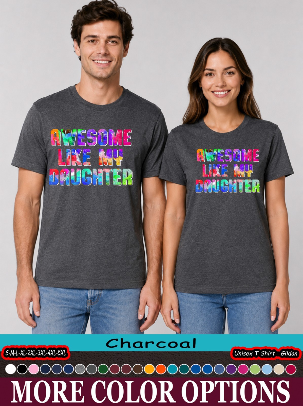 Proud Dad Awesome Like My Daughter Graphic Tee Father Gift