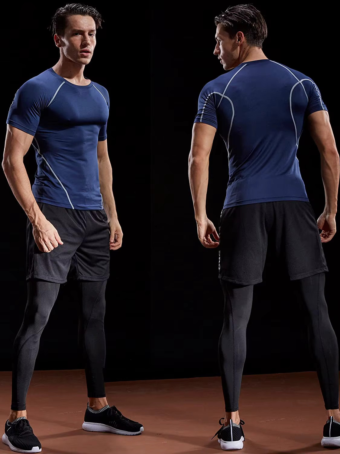 Men Compression T-Shirt Summer Sports Running Quick Dry Fitness Tee Gym Top Gift