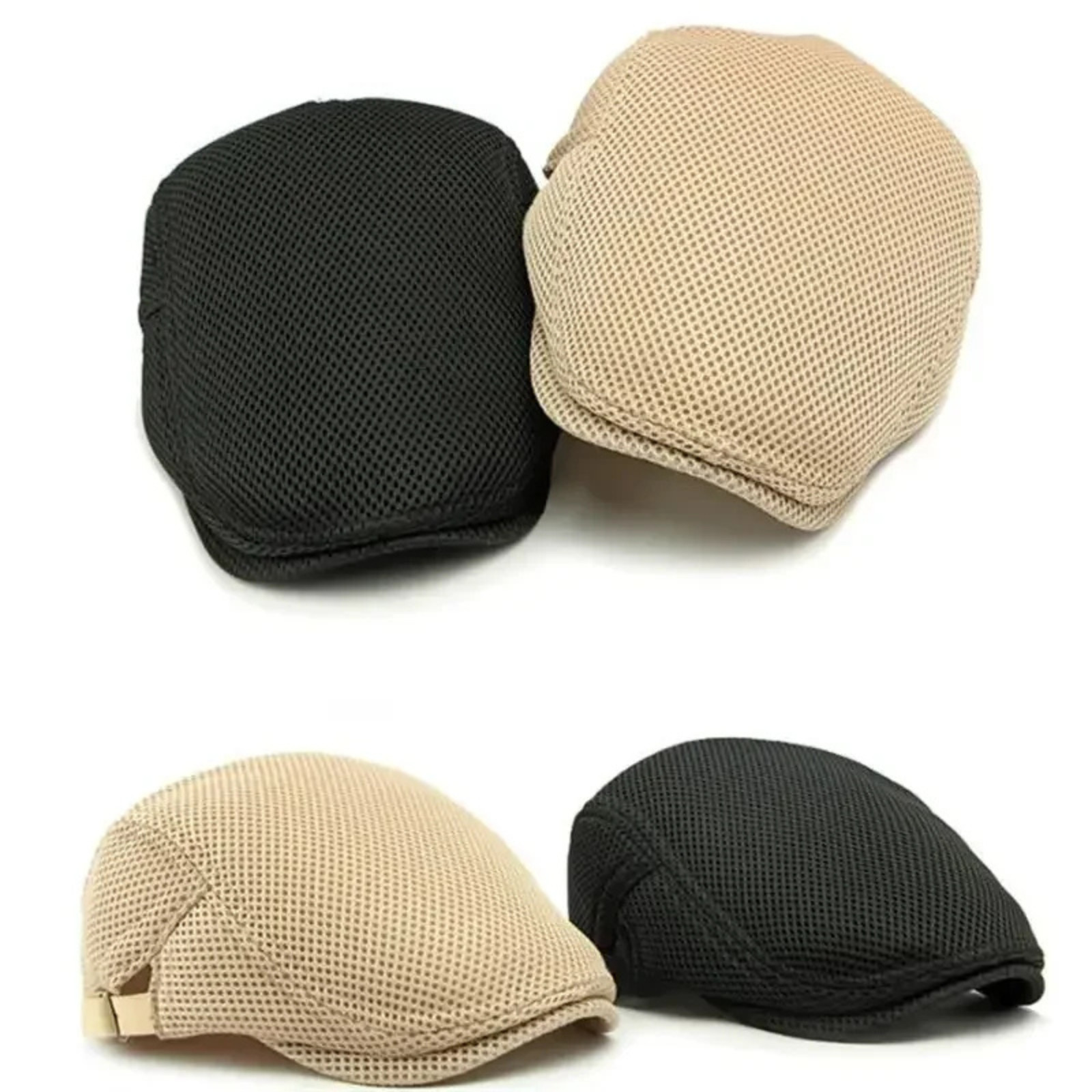 Duck Mesh Summer Gatsby Cap Mens Ivy Hat Golf Driving Sun Flat Cabbie Newsboy