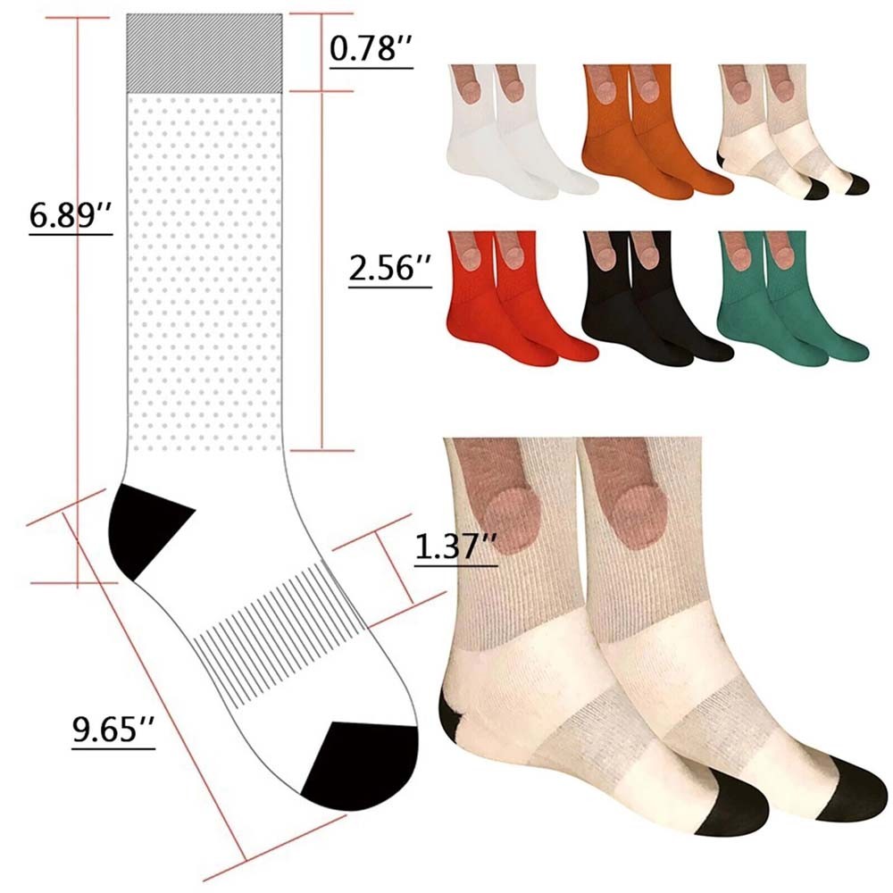 1Pair of Socks For Men Novelty Joke Funny Prank Printing Holiday Gift New