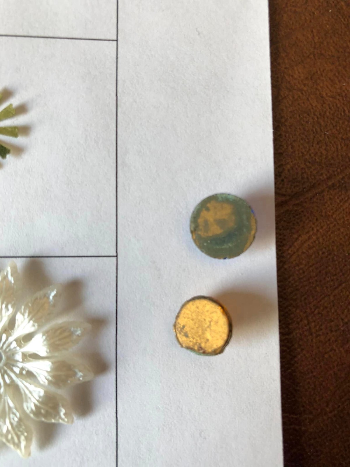 Enid Collins of Texas Replacement Glass Jewels, Gold Metal Leaves, Pearl Parts +