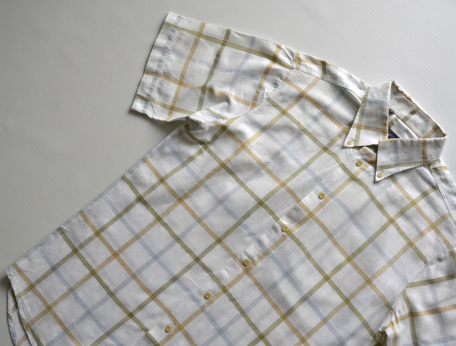Oscar of Sweden men’s shirt men’s summer shirt size 40 short sleeve check/check