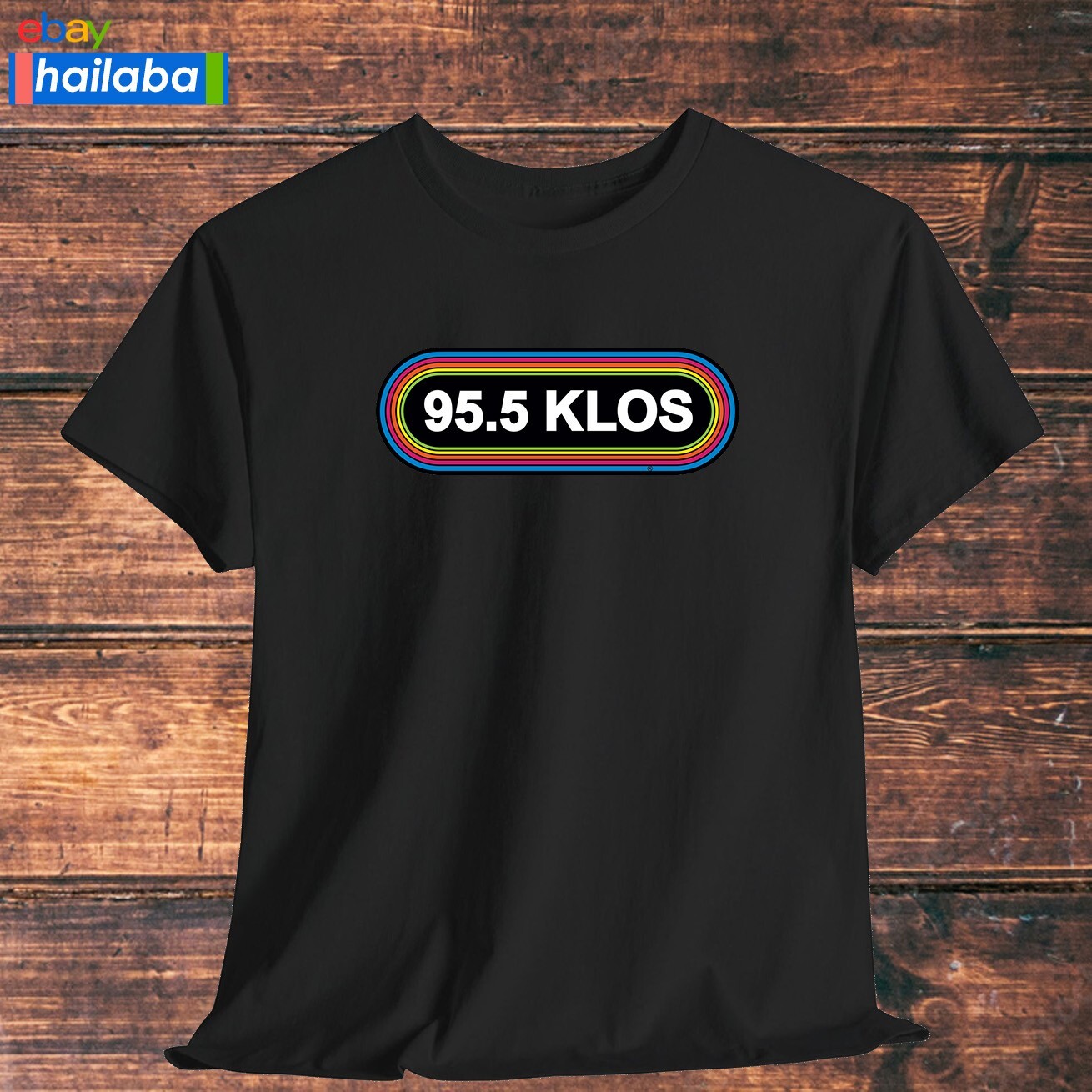 95.5 Klos Rocks Radio Logo Shirt Black/Navy/Grey/White/Orange T-Shirt S-5XL