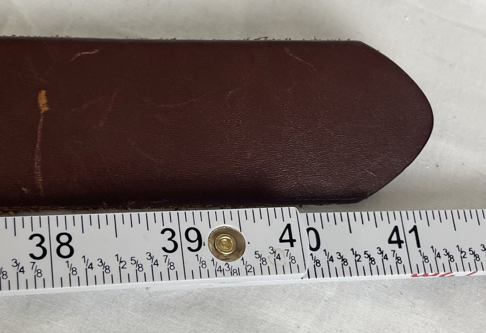 90s Gap Genuine Leather Belt Womens Sz M/34 Brown Brass Oval Buckle