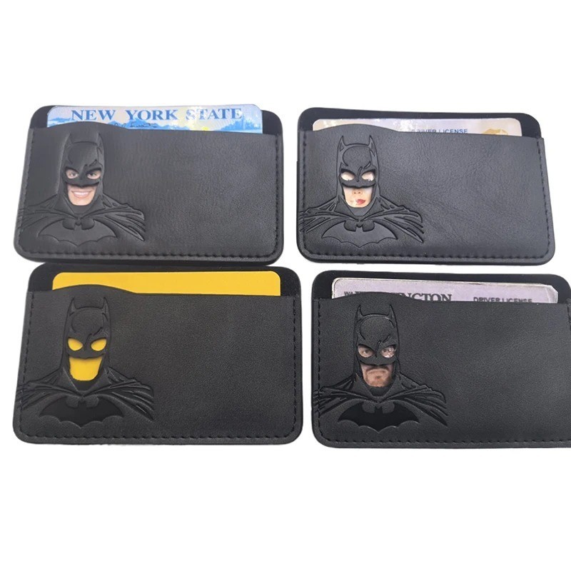 1pcs Leather Bat ID Card Holder Case Wallet Personalized SuperHero Mask Card Hol