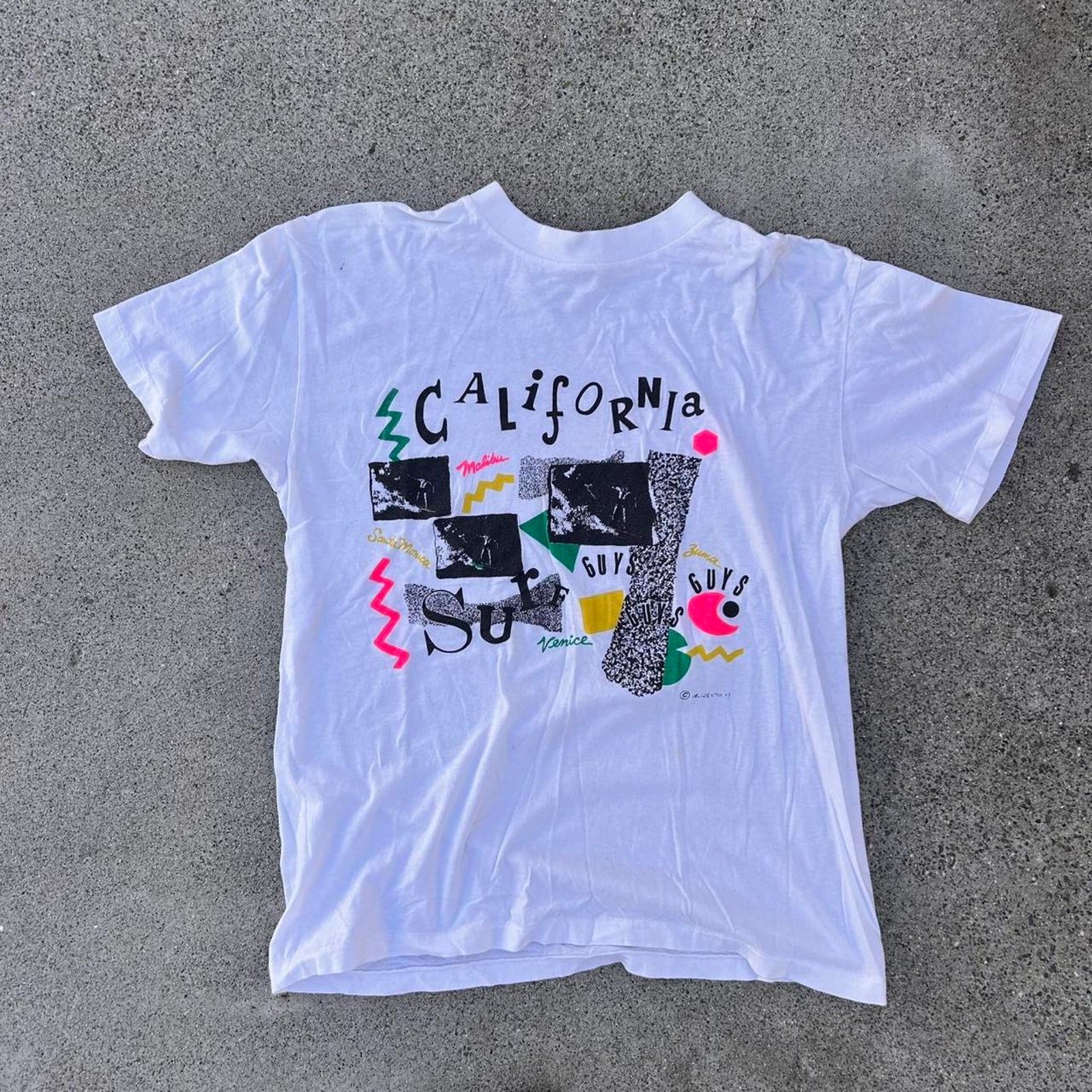 Vintage 80s Surf California Vintage Single Stitch White Graphic Tee