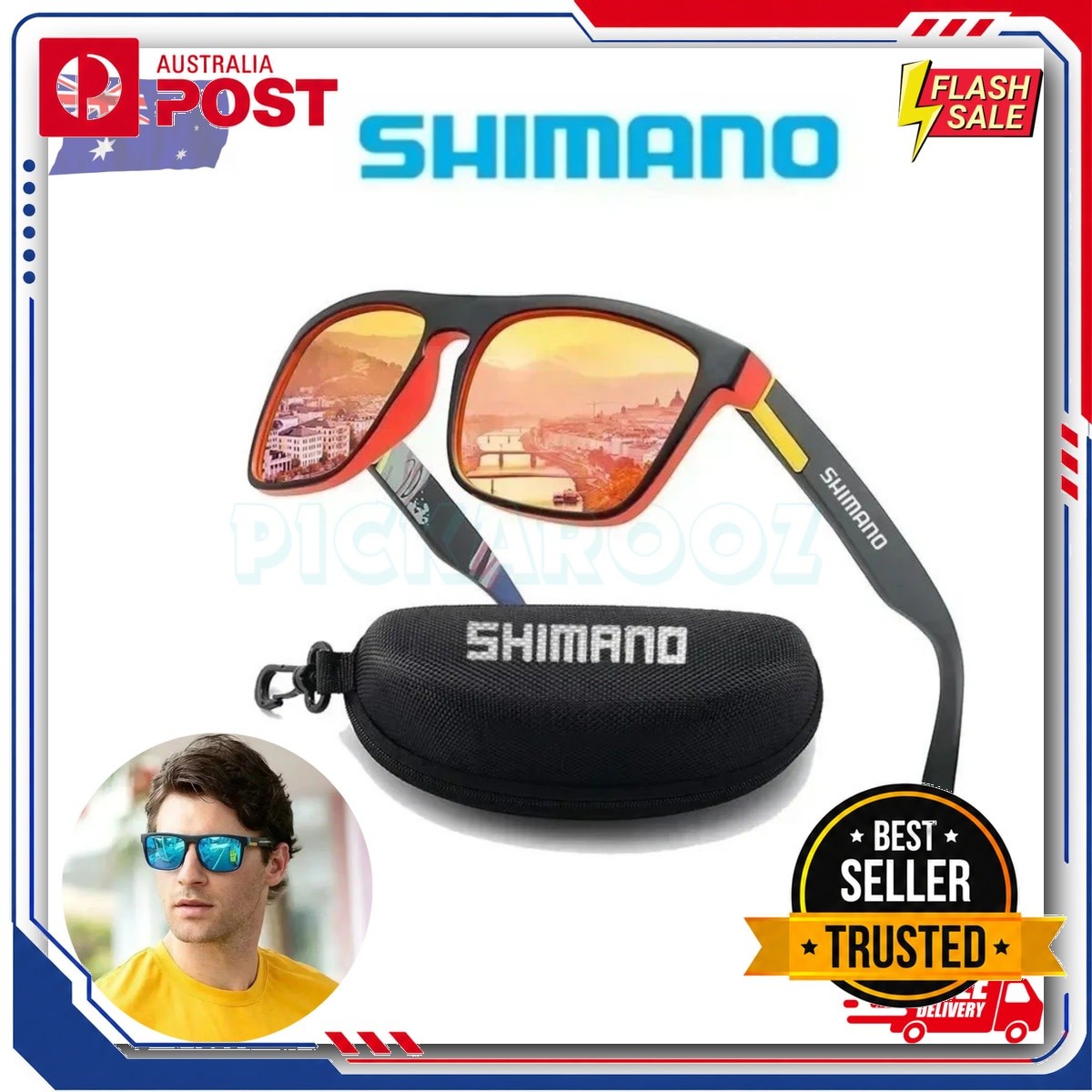 Shimano Men UV400 Polarized Sunglasses Fishing Sports Eyewear for Driving