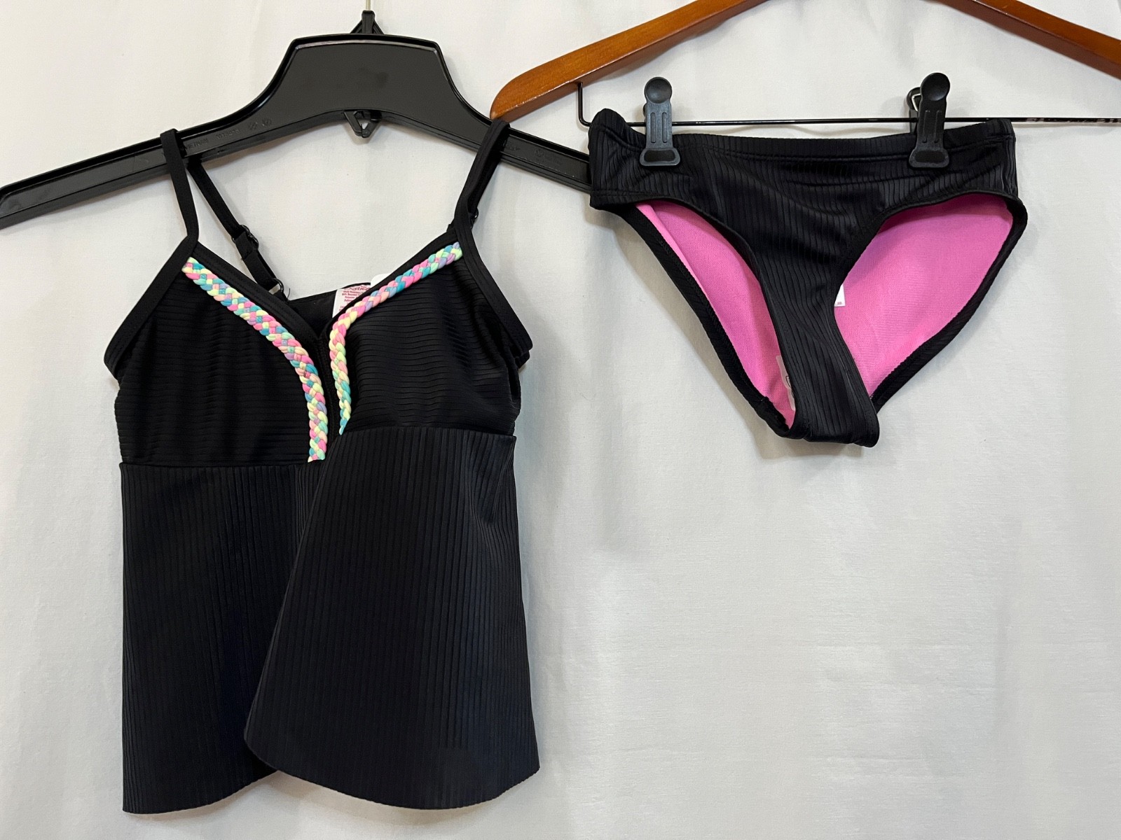 Justice Girls 2 piece Black Tankini Swimsuit Many size New