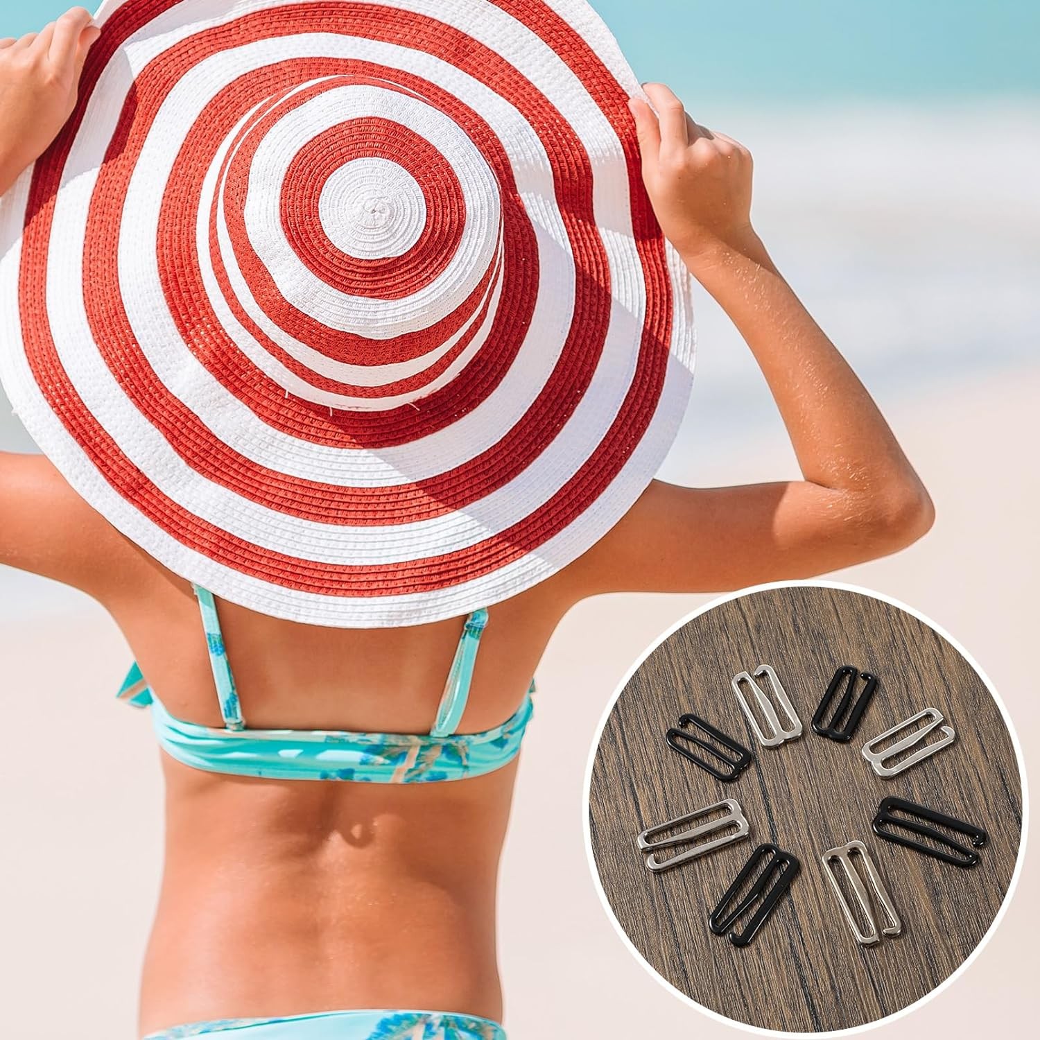 40PCS Swimsuit Bra Hooks Bra Strap Hook Replacement Bra Strap Slide Hook Metal f