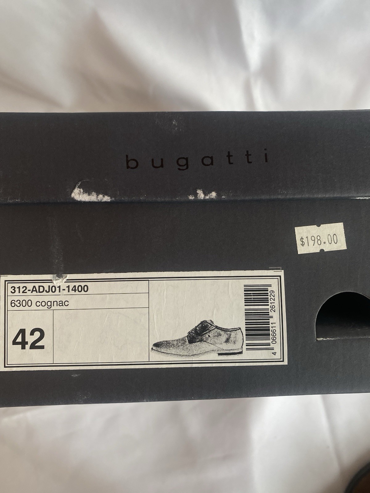Bugatti Menello Mens Leather Dress Shoes 42 US 9 Cognac Brown Oxford Derby NIB