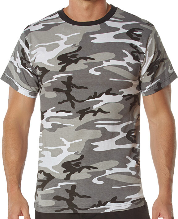 100% Cotton 5oz. Camouflage Short Sleeve T-Shirt Army Fashion Standard Fit Tee