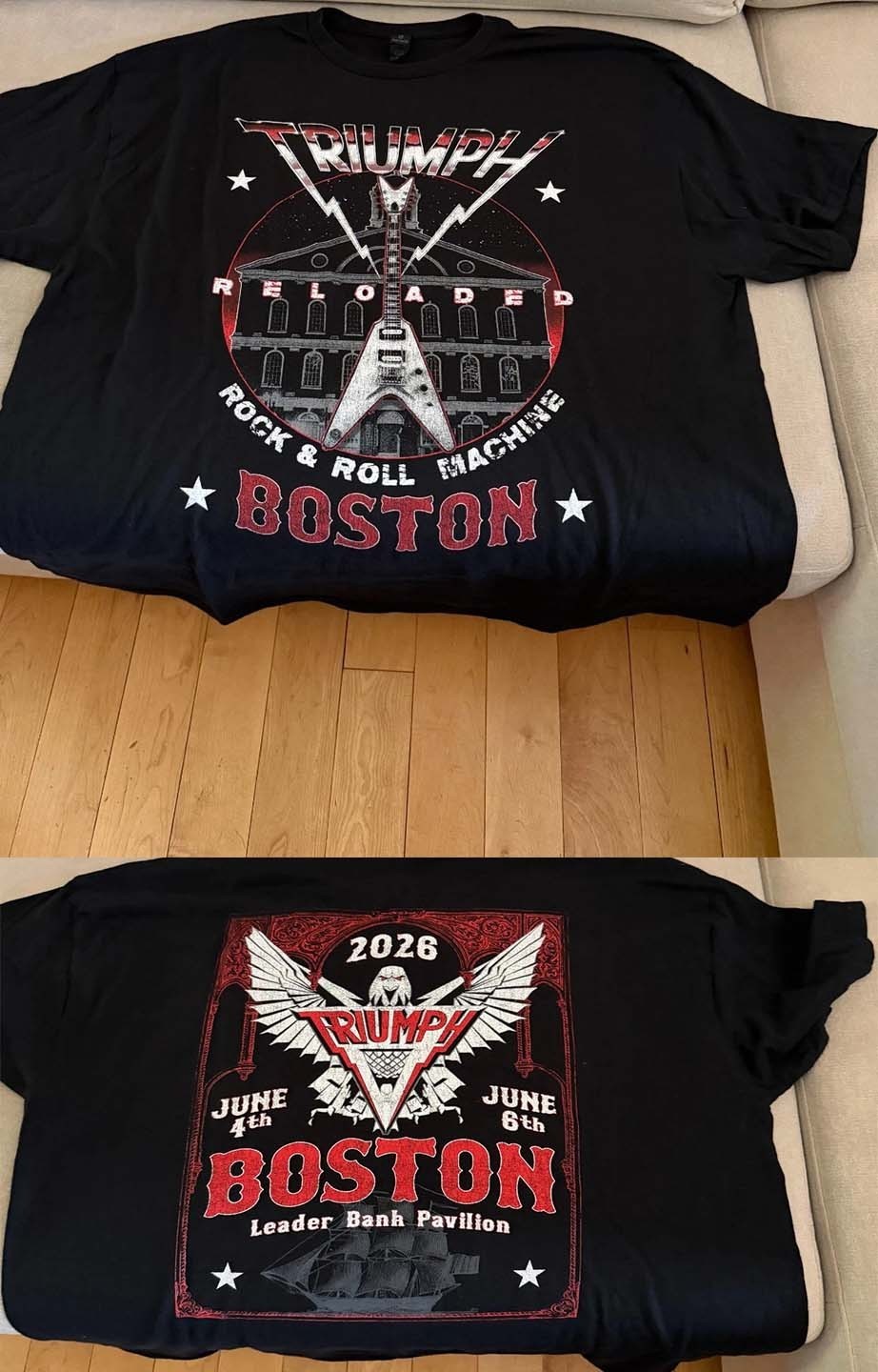 New!! Triumph Band Rock & Roll T-Shirt BOSTON Specific Limited June 4&6, Reprint