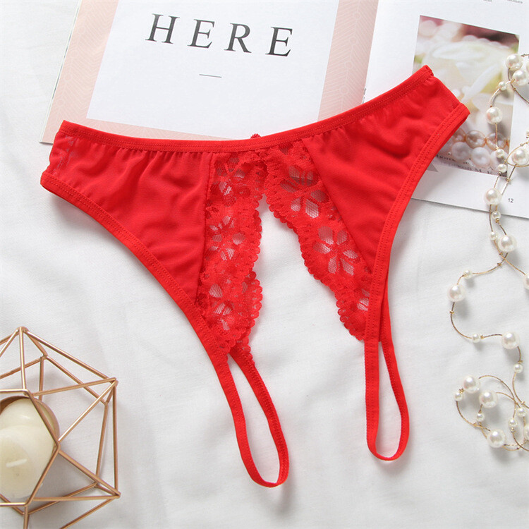 Sexy Women’s Crotchles Panties Lingeries Cheeky Sheer Lace Thong Brief Underwear